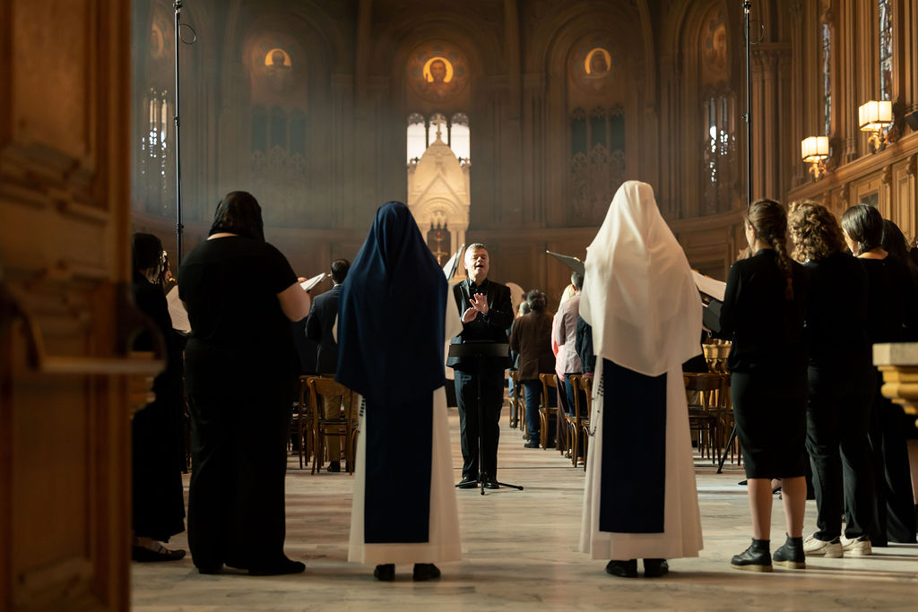 Choir singing in St. Patrick's Seminary Chapel