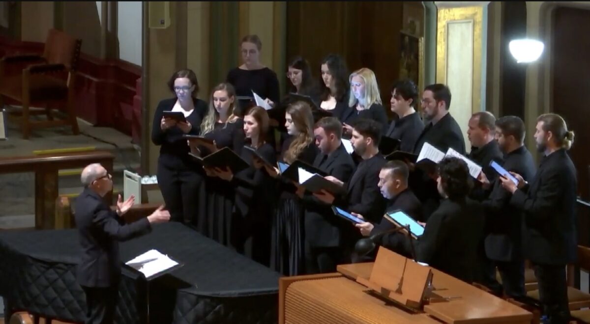 Choir singing "Popule Meus" composed by Daniel Knaggs Image