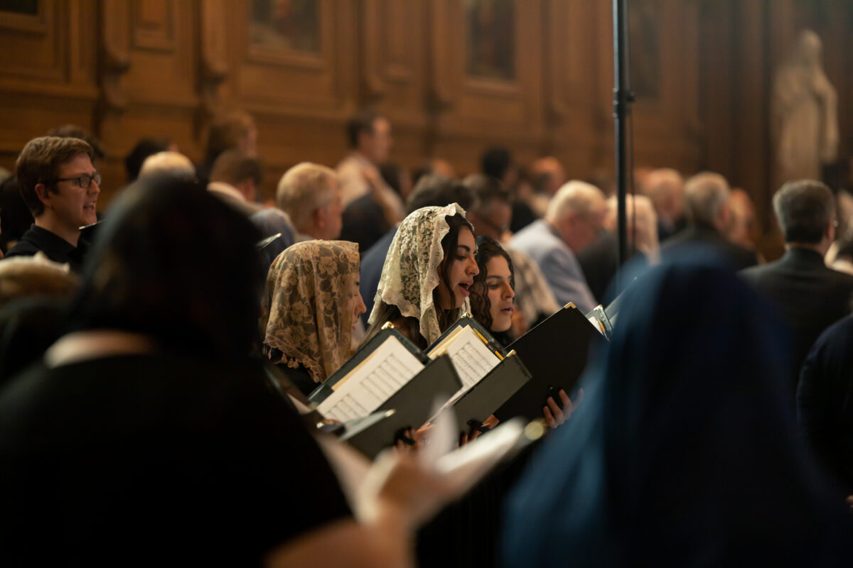 Choir singing "Versa Est In Luctum"
